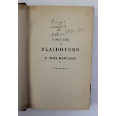 DISCOURS ET PLAIDOYERS de M. CHA12IX D &#039;EST - ANGE publies par EDMOND ROUSSE , TOME PREMIER , 1877
