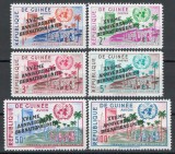 Guinea 1960 Mi 56/59 + 65/66 MNH (31/36 supratipar) - 15 ani de ONU, Nestampilat