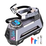 Compresor Auto 12V Dc-150 Psi, 120W, Manometru Digital,3 adaptoare incluse, Lanterna Led, Silver