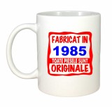 Cana alba personalizata Fabricat in 1985 toate piesele sunt originale, INOVATIX&reg;. 330ml