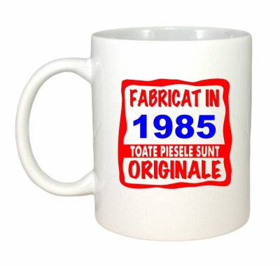 Cana alba personalizata Fabricat in 1985 toate piesele sunt originale, INOVATIX&amp;reg;. 330ml foto