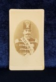 INALT OFITER OTOMAN , CU DECORATII , FOTOGRAFIE TIP C.D.V. , PE CARTON , MONOCROMA, SFARSITUL SECOLULUI XIX