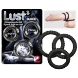Set 3 Inele Penis Lust, Negru