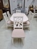 SET MARCO 63 MASA CREM 150/185 CM + 6 SCAUNE
