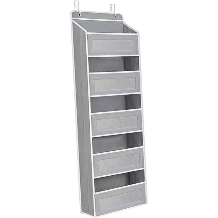 Organizator Suspendat pentru Usi, Flippy, din Nailon si Plasa, Baza de Carton Ingrosat, 5 Buzunare Principale + 5 Buzunare Laterale, 146 x 40 x 17 cm,
