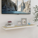 VidaXL Raft de perete suspendat, stejar și alb, 90x23,5x3,8 cm, MDF