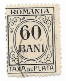 Taxa de plata - Romania, supratipar, 60 B, 1922, obliterata