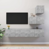 Cumpara ieftin Set de dulapuri TV, 4 piese, gri beton, lemn prelucrat