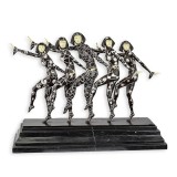 Fetele-statueta din bronz pe un soclu din marmura DC-37