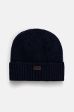 Barbour caciula de lana culoarea albastru marin, de lana, din tricot gros