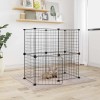 Cușcă animale de companie cu ușă 12 panouri negru 35x35 cm oțel