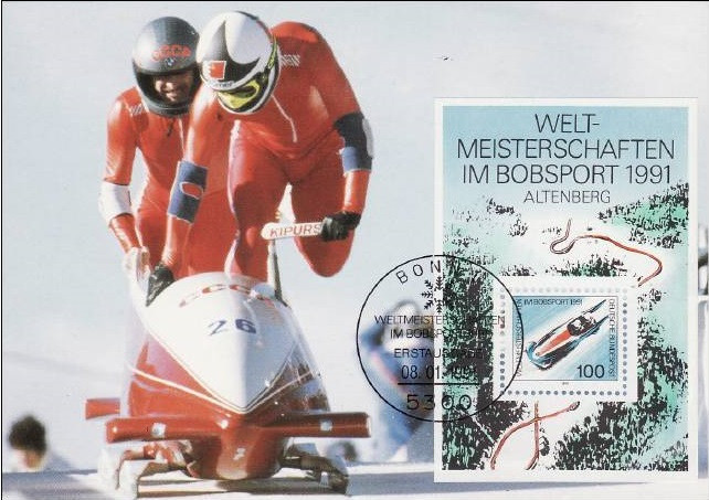 C4415 - Germania RF 1991 - carte maxima sport