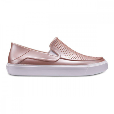 Pantofi Crocs CitiLane Roka Metallic Slip-on W Roz - Rose Dust foto