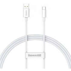 Cablu alimentare si date Baseus Superior (SUPERVOOC), pt. smartphone, USB la USB Type-C , 65W, 1m, alb