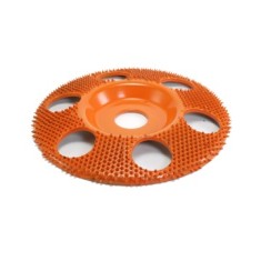 Disc sculptura in lemn SABURR &Oslash; 125mm Plat FOARTE ASPRA cu gauri de ventilatie