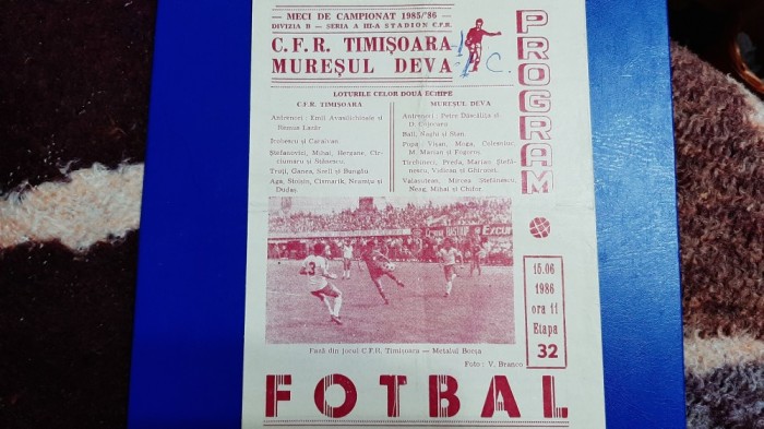 program CFR timisoara - Muresul Deva