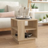 Măsuță cafea vidaXL stejar Sonoma 40x40x43 cm PAL bej - Măsuță living modernă cu 2 rafturi depozitare