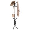 Cuier Haine Gossi Negru 176cm Fier Vopsit, 9 Agatatori, Hol/Living, Baza Triunghiulara