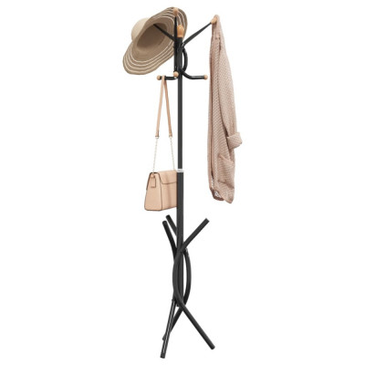 Gossi cuier de haine, negru, 176 cm, fier vopsit electrostatic foto