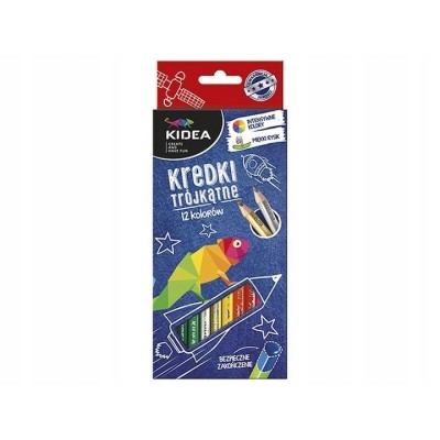 Set 12 creioane colorate perlate jumbo, Kidea, KTG12KA foto