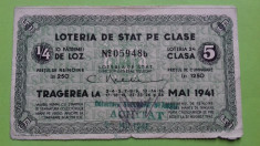 Loto Bilet de loterie 1941 -- 5 foto