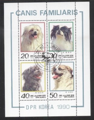 Korea 1990 Dogs Mi.3078-1 perf. sheetlet used V.011 foto