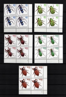 GERMANIA 1993 - INSECTE , GANDACI , SERIE COMPLETA IN BLOC DE 4 MNH foto