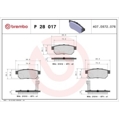 Placute frana Honda Accord 3 (Ca), Accord 3 Aerodeck (Ca), City 5 Saloon (Gm2, Civic 4 Hatchback (Ec, Civic 4 Sedan (Ed), Civic 6 Aerodeck (Mb, Civic foto