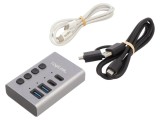 Hub USB LOGILINK UA0446, 2x USB A + 4x USB C, USB 3.2 Gen 1, 1m, gri