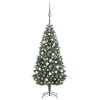 Brad Crăciun artificial pre-iluminat globuri/conuri pin 180 cm
