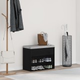VidaXL Bancă de hol, stejar negru, 60x30x45 cm, lemn prelucrat