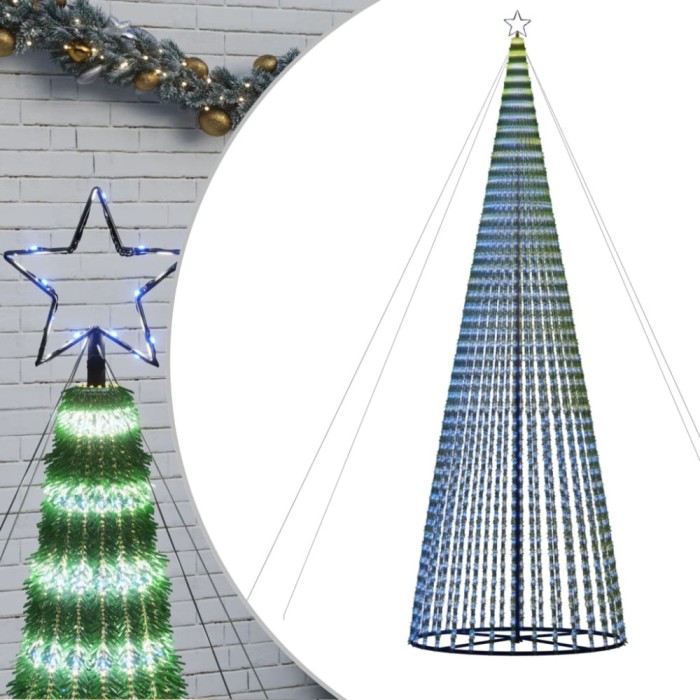 Pom de Craciun LED 1544 LED-uri Albastru 500 cm