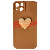 Husa Silicon 3D Cartoon Inima Maro Apple iPhone 13
