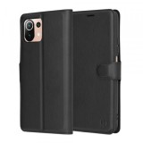 Husa pentru Xiaomi 11 Lite 5G NE / Mi 11 Lite 5G / 11 Lite, Techsuit, Leather Folio, Neagra