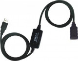 Cablu prelungitor activ USB 2.0 T-M 10m, KU2REP10, Oem