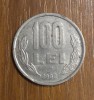 100 lei 1992, Rom&acirc;nia, cu 9 rotund