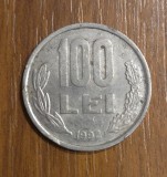 100 lei 1992, Rom&acirc;nia, cu 9 rotund