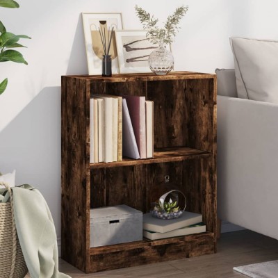 vidaXL Bibliotecă, stejar fumuriu, 60x24x76 cm, lemn prelucrat foto
