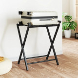 Cumpara ieftin Suport pentru bagaje, negru, 68,5x38x58 cm, bambus