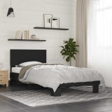 VidaXL Cadru de pat, negru, 100x200 cm, lemn prelucrat și metal