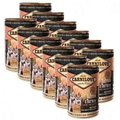Carnilove Wild Meat Salmon &amp;amp;amp; Turkey for Puppies 12 x 400g foto