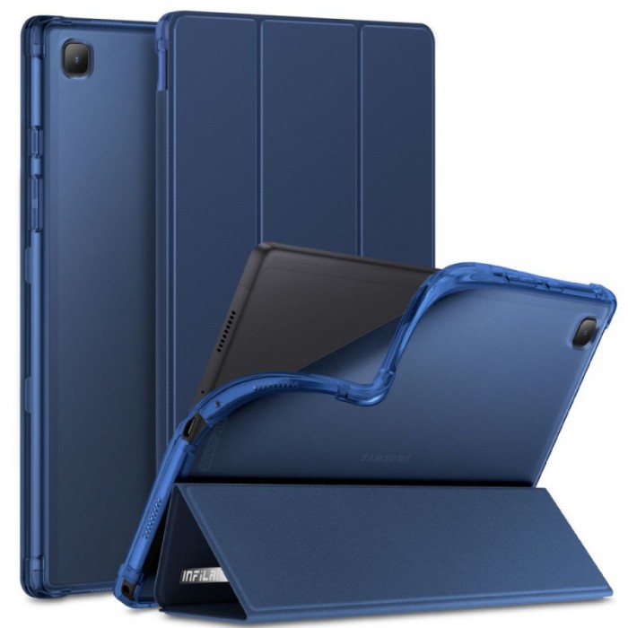 Husa Tableta TPU INFILAND SMART STAND pentru Samsung Galaxy Tab A7 10.4 (2020), Bleumarin