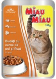 Hrana umeda pentru pisici cu pui Miau-Miau 100 gr