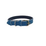 Zgarda Caini Piele Naturala Turcoaz, Ajustabila 40-50 cm, 60x2.5 cm, Talie Medie, Design Ajustabil, Confectionata Manual