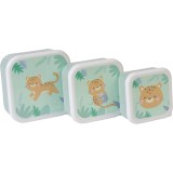 Saro Baby Snack Boxes caserolă de m&acirc;ncare Hunter Mint 3 buc