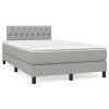 Gossi pat box spring cu saltea, gri deschis, 120x190 cm, textil