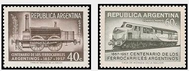 Argentina 1957 - Caile ferate, locomotive, serie neuzata foto