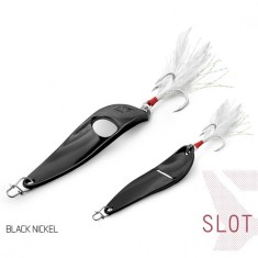 Lingura oscilanta Delphin SLOT - BLACK NICKEL 15g size 4/0 foto