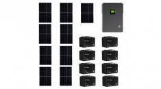 Island Powered Solar MPPT System Package / Set 48V DC 3000W AGM 100Ah Baterie 8pcs foto