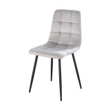 Scaun de living si bucatarie cu cadru metalic, AB37 ergonomic, catifea, 89x44x43 cm, 100 Kg, Bej